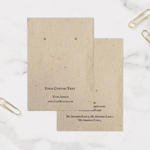 Juvelry Visning Card, Återvinna Brown Papper Visitkort
