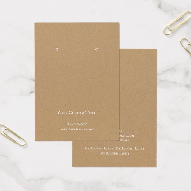 Juvelry Visning Card, Brown Kraft Art Visitkort (Kontor)