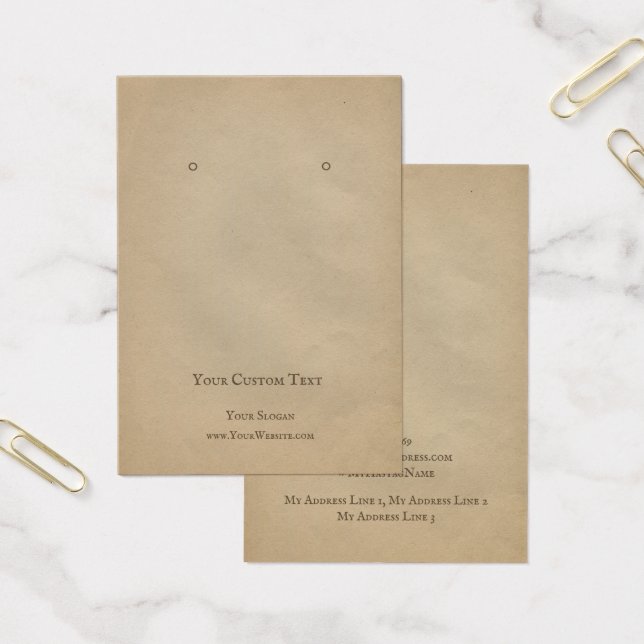 Juvelry Visning Card, Brown Kraft Art Visitkort (Kontor)