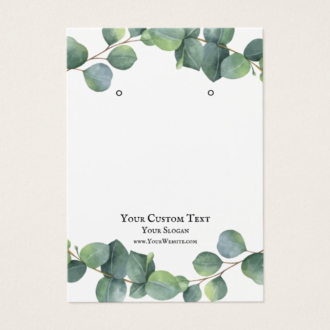 Juvelry Visning Card, Eucalyptus-design Visitkort (Framsidan)
