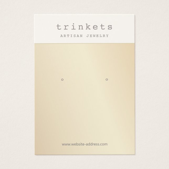 Juvelry Visning Card för guld Visitkort (Framsidan)