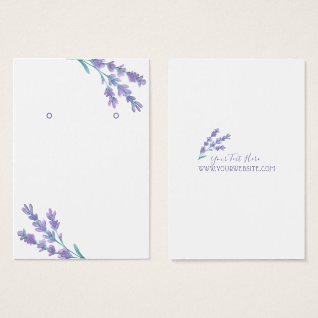 Juvelry Visning Card ・ Lavender Flowers Visitkort (Framsida & baksida)