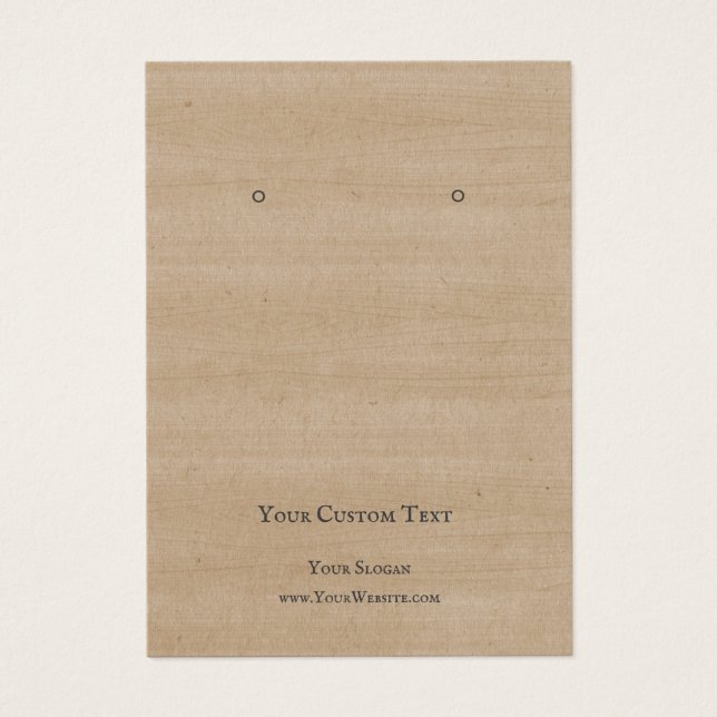 Juvelry Visning Card, Rustic Brown Wood Visitkort (Framsidan)
