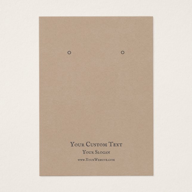 Juvelry Visning Card, Rustic Kraft Visitkort (Framsidan)