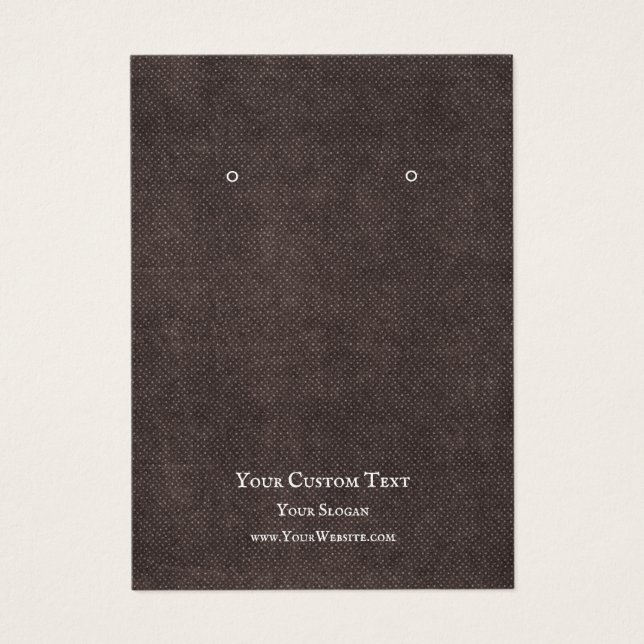 Juvelry Visning Card, Rustic Mörk Kraft Visitkort (Framsidan)