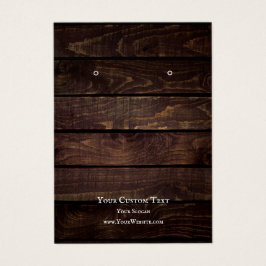 Juvelry Visning Card, Rustic Mörk Wood Visitkort
