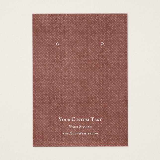 Juvelry Visning Card, Rustic Red Kraft Visitkort (Framsidan)