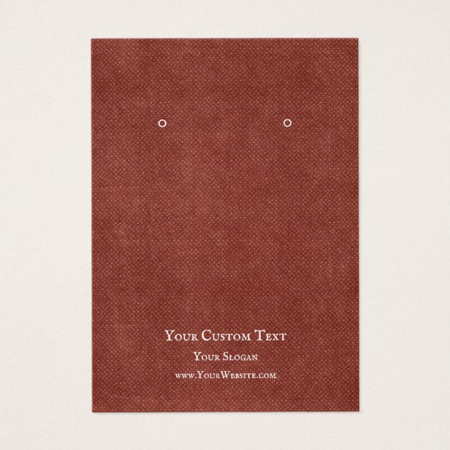 Juvelry Visning Card, Rustic Red Kraft Visitkort (Framsidan)