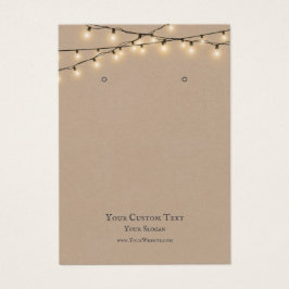 Juvelry Visning Card, Rustic String ljus Visitkort