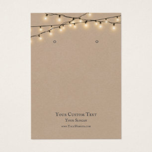Juvelry Visning Card, Rustic String ljus Visitkort