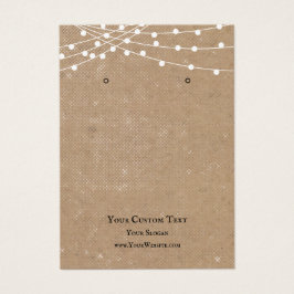 Juvelry Visning Card, Rustic String ljus Visitkort