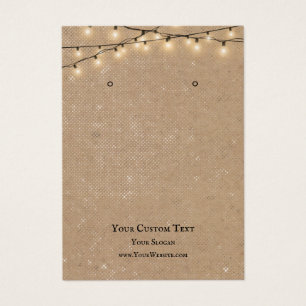Juvelry Visning Card, Rustic String ljus Visitkort