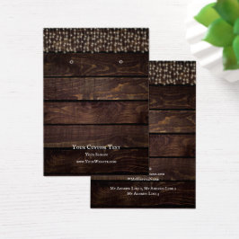 Juvelry Visning Card, Rustic String ljus Visitkort