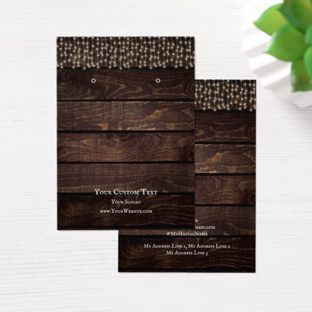 Juvelry Visning Card, Rustic String ljus Visitkort (Skivbord)
