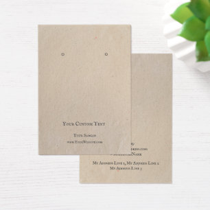 Juvelry Visning Card, Vintage Brown Kraft Visitkort
