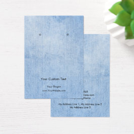 Juvelry Visning Card, Vintage Denim snöre Visitkort