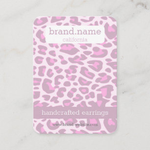 Juvelry Visning Studs Rosa Leopard Skriv ut handgj Visitkort
