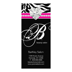 Juvelry Zebra Beauty Salon Spa Rosa Rackkort Reklamkort