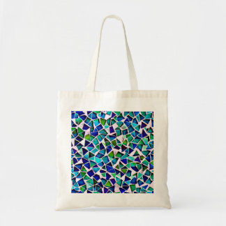 Juveltentat Blue and Grönt Sea Glass Mosaic Tote Tygkasse