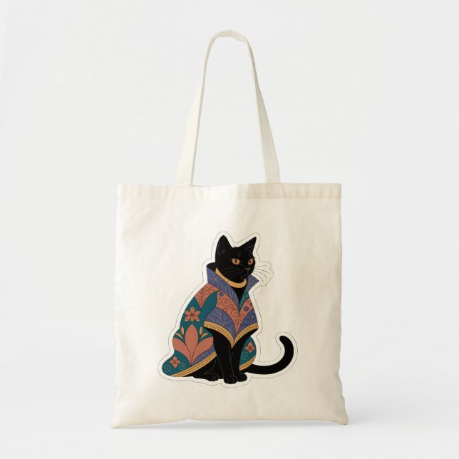 Juvelton Botanisk Katt Totebag Tygkasse (Framsidan)