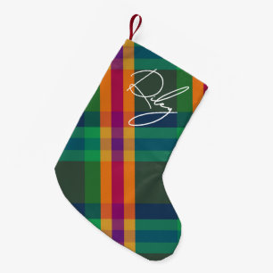Juvelton Plaid Namn i Signaturstil Liten Julstrumpa