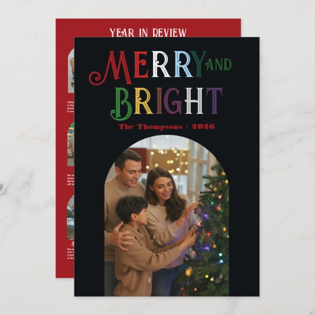 Juveltoner "Årets sammanfattning" foton Jul Julkort (Fram/baksida)