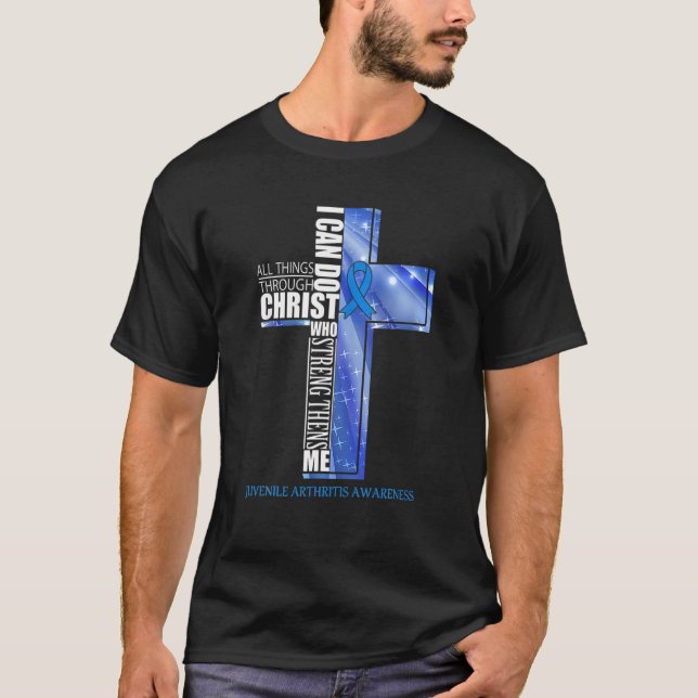 Juvenile Arthritis Awareness Christian Kor Ribbo T Shirt (Framsida)