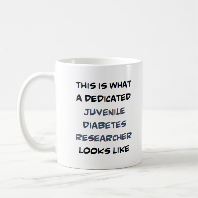 juvenile diabetes researcher, dedicated kaffemugg (Vänster)