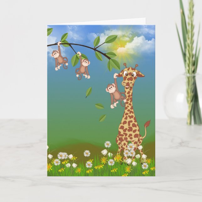 Juvenile Jungle Birthday Card Kort (Framsida)