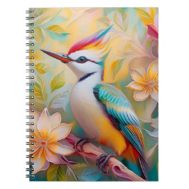 Juvenile Rainbow Woodpecker Fantasy Bird Anteckningsbok