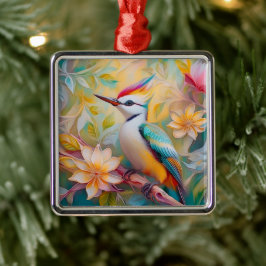 Juvenile Rainbow Woodpecker Fantasy Bird Julgransprydnad Metall