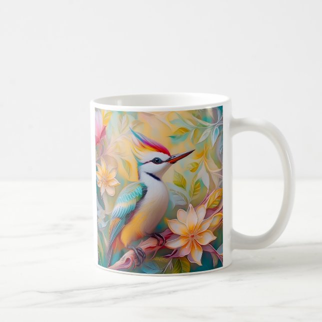 Juvenile Rainbow Woodpecker Fantasy Bird Kaffemugg (Höger)