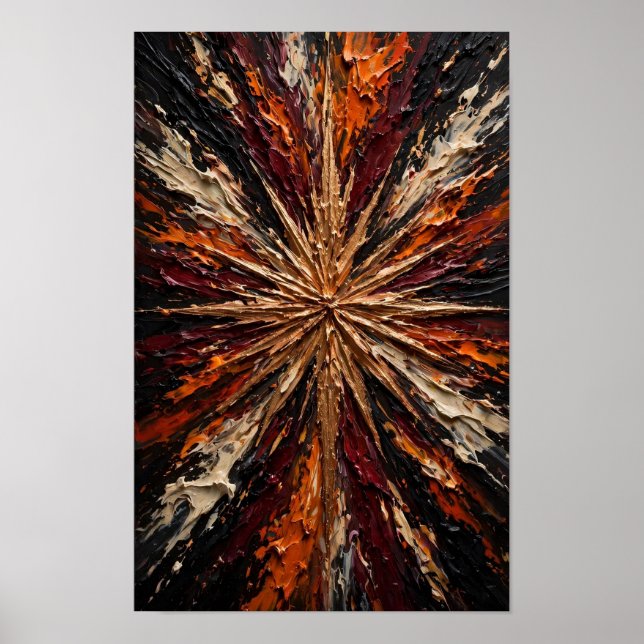 Juwel Explosion - Vibrant Smaragd Violett Rosa Gul Poster (Framsidan)