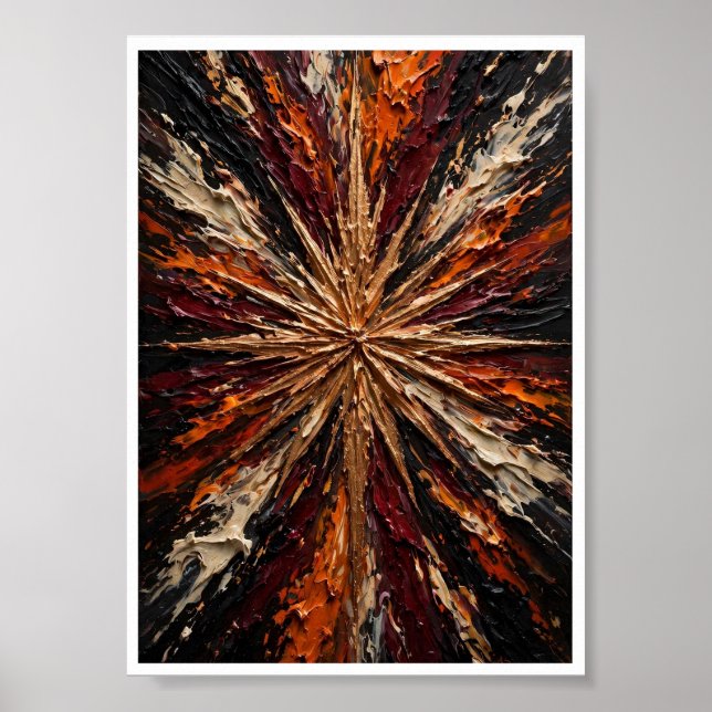 Juwel Explosion - Vibrant Smaragd Violett Rosa Gul Poster (Framsidan)