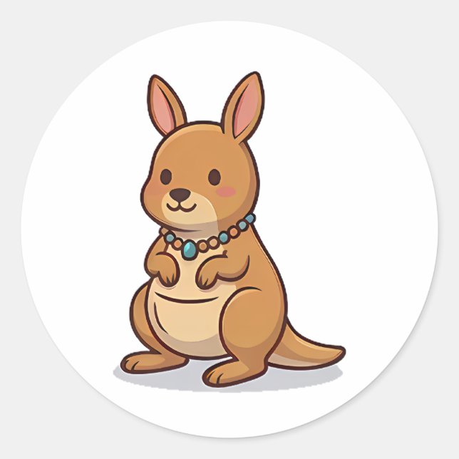 Juwel Känguru Runt Klistermärke (Framsida)