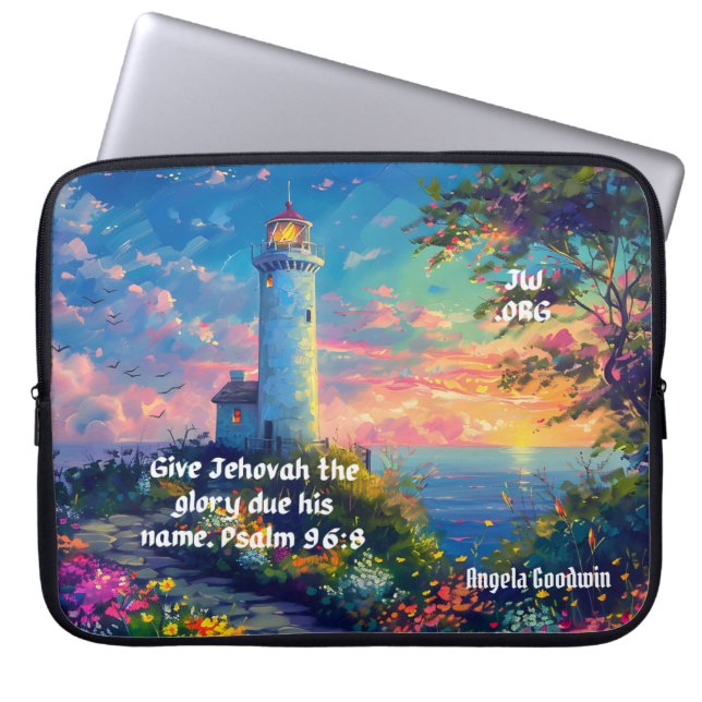 JW 2025 Year Text Psalm 96:8 Personlig Laptop Fodral (Framsidan)