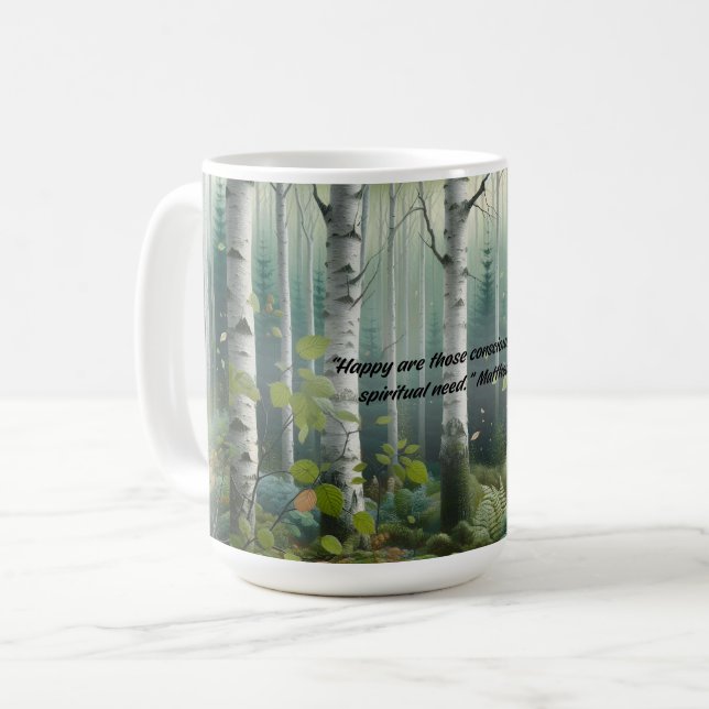 JW 2026 Year Text Birch Tree Landscape Kaffemugg (Framsida vänster)