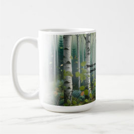 JW 2026 Year Text Birch Tree Landscape Kaffemugg