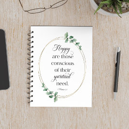 JW 2026 Year Text with Eucalyptus Matthew 5:3 Anteckningsbok