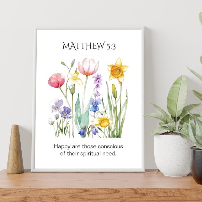 JW 2026 Year Text with Watercolor Florals Poster (Skapare uppladdad)