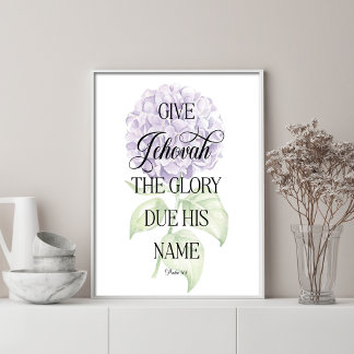 JW 2 025 års text med Hydrangea-utskrift Poster