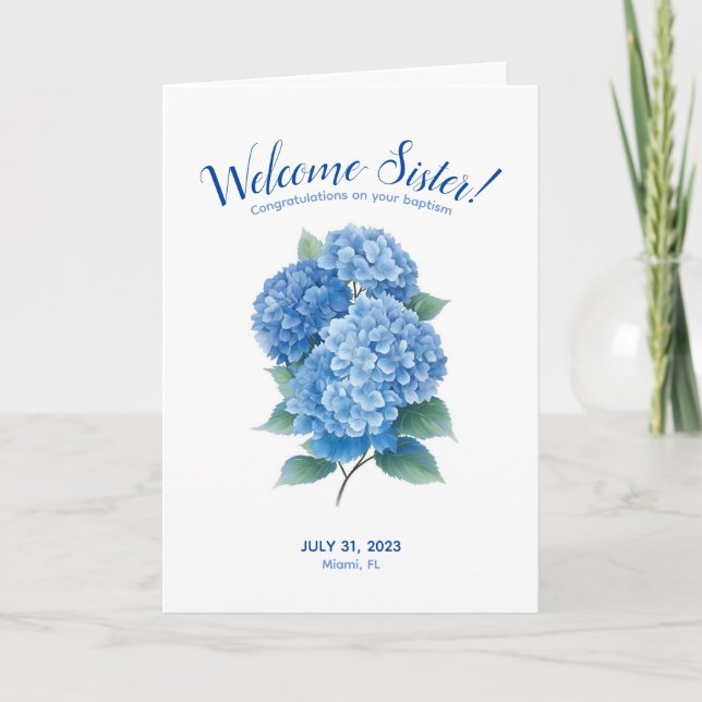 JW Baptism Card, gåva för systrar | JW Hälsning Kort (Framsida)