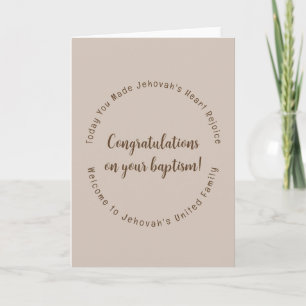 JW Baptism-mappat gratulationskort Kort