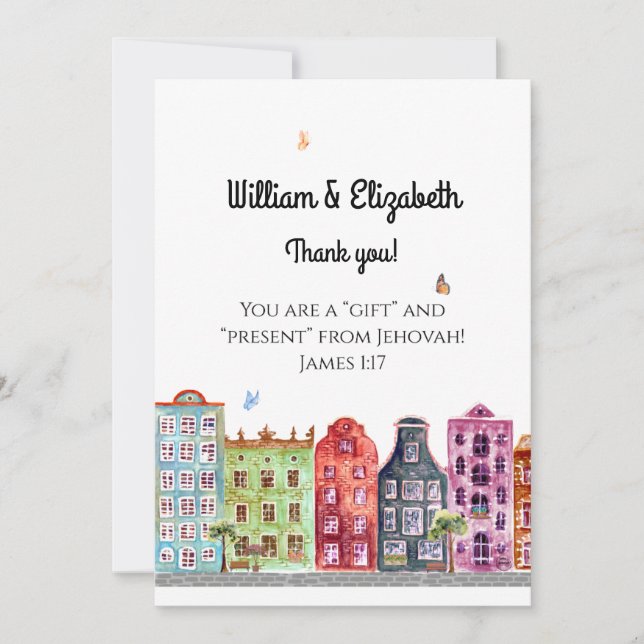 JW C.O. & Tack-nytt tilldelningskort Inbjudningar (Framsida)