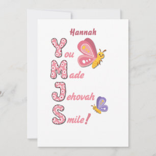 JW Card for Young Sisters "Du fick Jehovah att le" Julkort