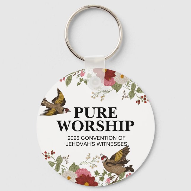 JW-gåvor från anpassningsbar Pure Worship 2025 Con Nyckelring (Framsida)