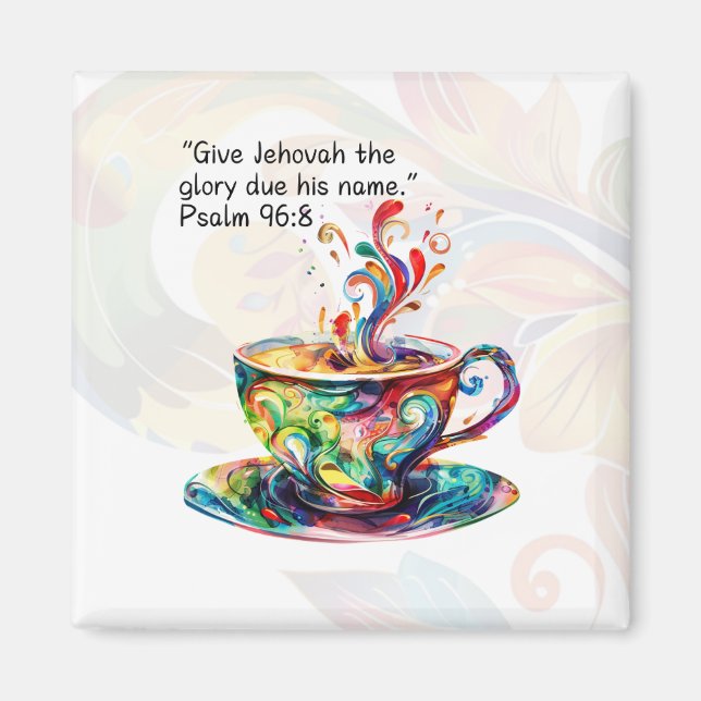 JW Gift Idea - 2025 års Text Magnet Psalm 96:8 (Framsidan)