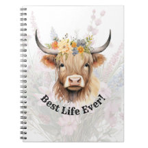 JW Highland Cow BEST LIFE EVER Notebook