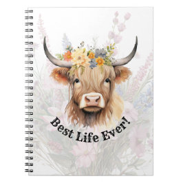 JW Highland Cow BEST LIFE EVER Notebook Anteckningsbok