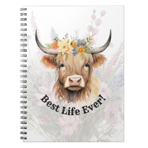 JW Highland Cow BEST LIFE EVER Notebook Anteckningsbok